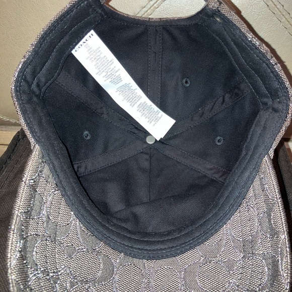 COACH Monogram Signature Baseball Cap Black Gunmetal Metallic - Picture 4 of 4